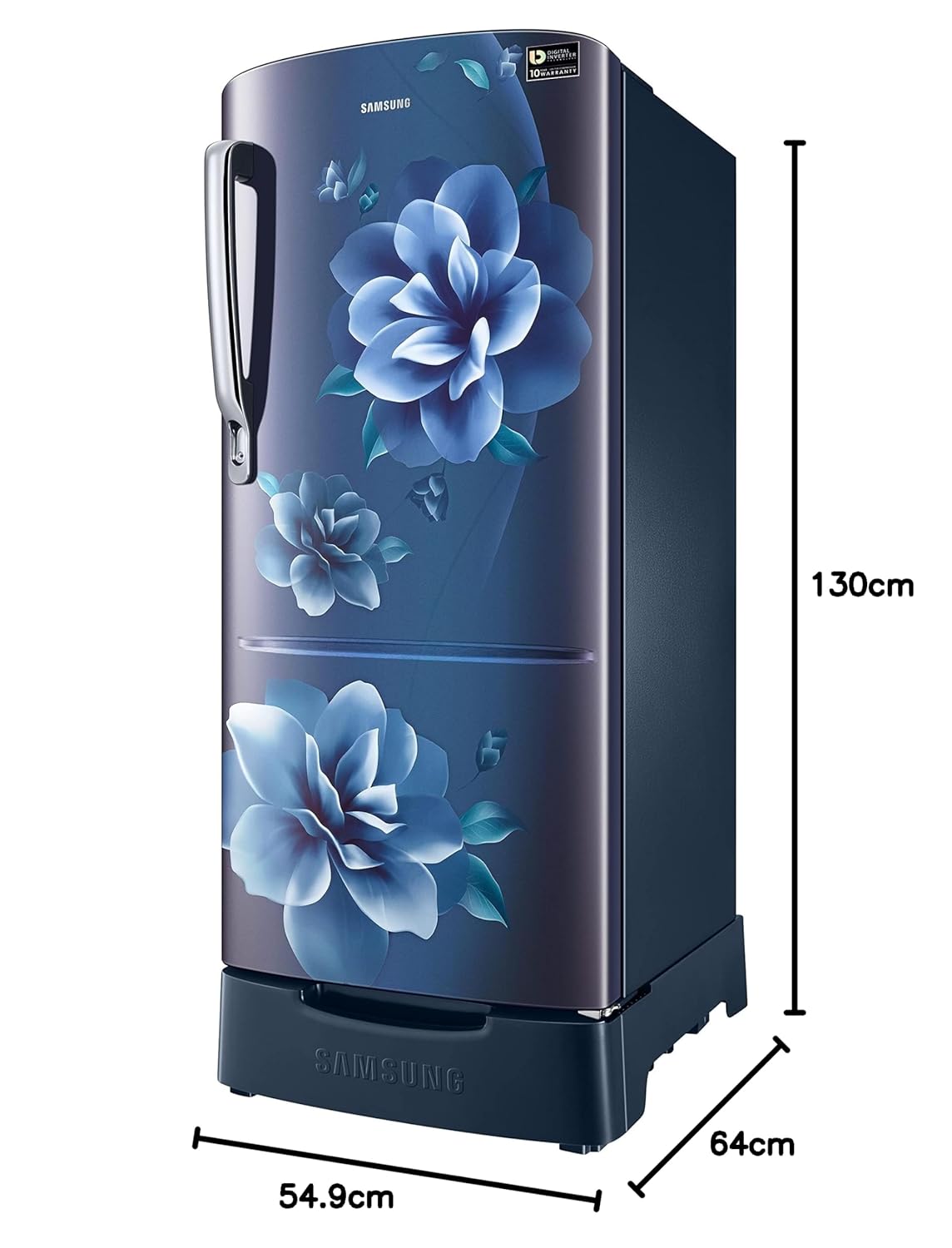 Samsung 183 L, 3 Star, Digital Inverter, Direct-Cool Single Door Refrigerator (RR20C1823CU/HL, Camellia Blue, Base Stand Drawer) - Image 5