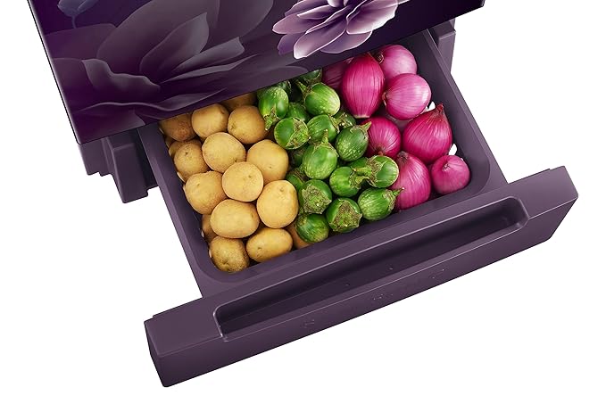 Samsung 236 L, 2 Star, Digital Inverter, Frost Free Double Door Refrigerator (RT28C3122CR/HL, Camellia Purple, Base Stand Drawer) - Image 4