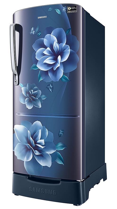 Samsung 183 L, 3 Star, Digital Inverter, Direct-Cool Single Door Refrigerator (RR20C1823CU/HL, Camellia Blue, Base Stand Drawer) - Image 3